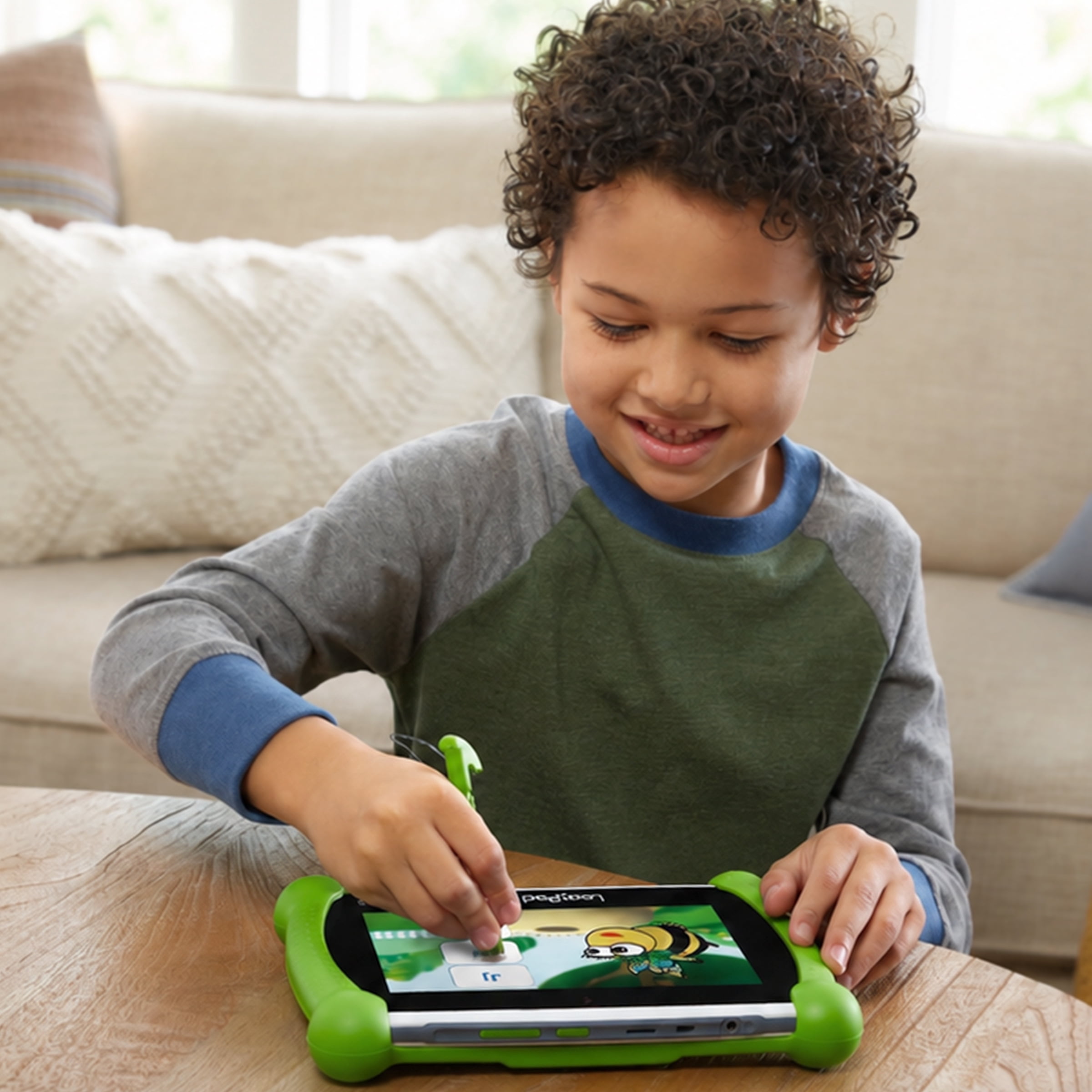 LeapFrog LeapPad Academy Learning Tablet - Green Plastic, Silicone with Accessories, Age Group 3-8 Years Old