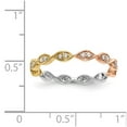 thumbnail image 7 of 14K Tri-Color Gold Ring Band Eternity Diamond Round, 7 of 7
