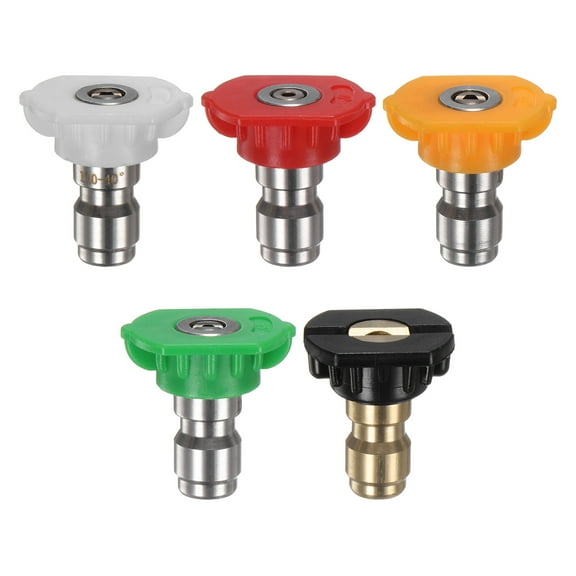 Uxcell 5-Pack Pressure Washer Spray Nozzle Tips, Multiple Degrees 1/4 Power Washer Tip for Cleaning [2mm Orifice]