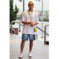 thumbnail image 3 of GINGTTO Men's Baggy Loose Fit Elastic Waist 7" Denim Shorts, 3 of 8