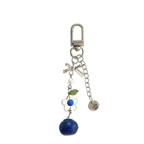 Blueberry Shaped Phone Charm Keychain For Women Girls Lovely Spring Sturdy Alloy Metal Chain Versatile Daily Use
