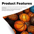 thumbnail image 2 of Basketball 2-Pack Velvet Throw Pillow Covers with Unique Patterns, Set of 2 Decorative Throw Pillow Inserts for Sofa Bed Couch, 16x16/18x18/20x20 Inches, Ideal for Home Decor and Gifting, 2 of 6