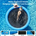 thumbnail image 4 of Bezliving 8FT Round Inflatable Floating Dock, Sunchill Float Ring Water Hammock with Pump, 4in Woven Fabric, Lake Pool Float for Adults, Blue, 4 of 6
