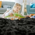 thumbnail image 3 of ZACOO 2x8 Feet Plush Hallway Runner Rug Fluffy Runner Rug Non-Slip Kitchen Rug Laundry Runner Rug for Bedroom Bedside, Black Grey, 3 of 7