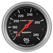 AUTO METER 3441 2-5/8IN OIL TEMP, 140- 280F, 6FTTUBING, MECH