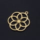 thumbnail image 2 of Ion Plating(IP) 304 Stainless Steel Filigree Charms Seed of Life/Sacred Geometry Real 18K Gold Plated 22.5x18.5x1mm Hole: 1.5mm, 2 of 2