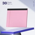 thumbnail image 3 of 5 Pack Wide Legal Pads 11" x 9.5" Landscape Pink Purple Blue Green Yellow College Ruled Note Pad Narrow Ruled 30 Sheets per Notepad Perforated Writing Paper Thick Backboard Horizontal Pads of Paper, 3 of 7
