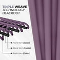 thumbnail image 6 of Superior Blackout Solid Light Filtering Back Tab Curtain Panel Set, 52"X 84", Wisteria, 6 of 11
