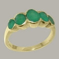 thumbnail image 2 of LBG British Made 9k Yellow Gold Natural Emerald Womens Band Ring - 33 size options - Size 5, 2 of 6