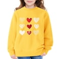 thumbnail image 2 of UACY Valentine Sweatshirts for Girls, Heart Print Oversized Sweatshirt Long Sleeve Tops Crewneck Preppy Pullover (Yellow, 5-6 Years), 2 of 7