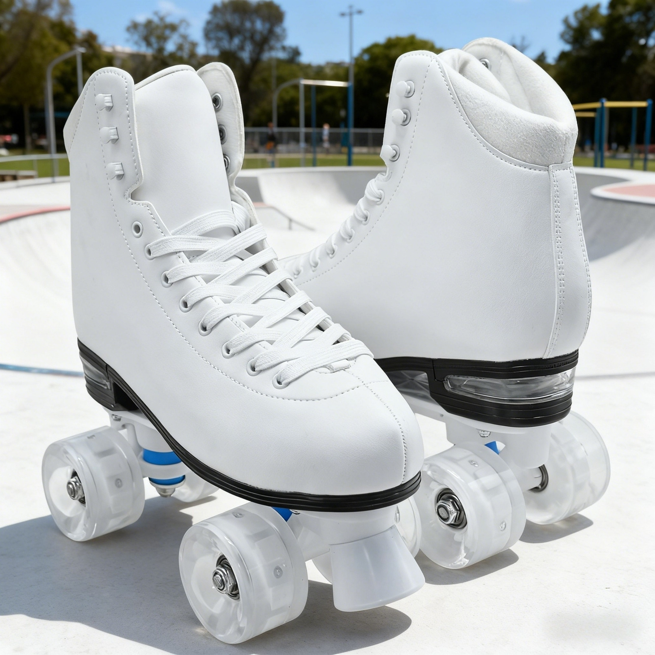 JZY Quad Roller Skates with Light-Up Wheels,High-Top Design for Women, Men & Teens