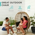 thumbnail image 4 of Best Choice Products Wicker Egg Chair Oversized Indoor Outdoor Patio Lounger w/ 440lb Capacity - Gray/Heather Gray, 4 of 9