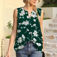 thumbnail image 2 of Gibobby Blusa de verano para mujer Camisa informal Sin mangas Top con cuello en V Camisa plisada informal Camiseta sin mangas de color sólido(Verde,M), 2 of 5