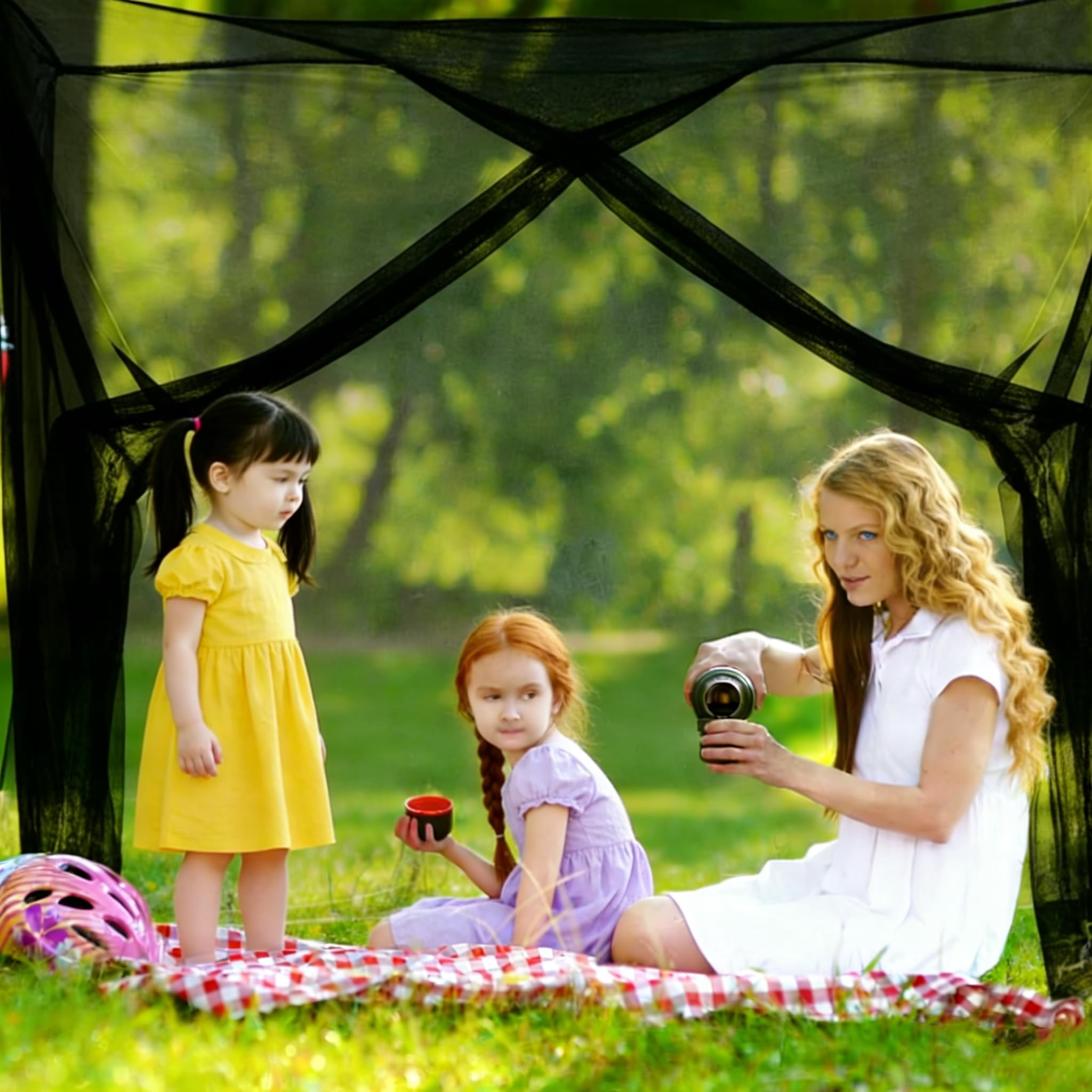 Bed Canopy Curtain Full Queen King Size Mosquito Net Drapes Indoor Outdoor Room Decor White