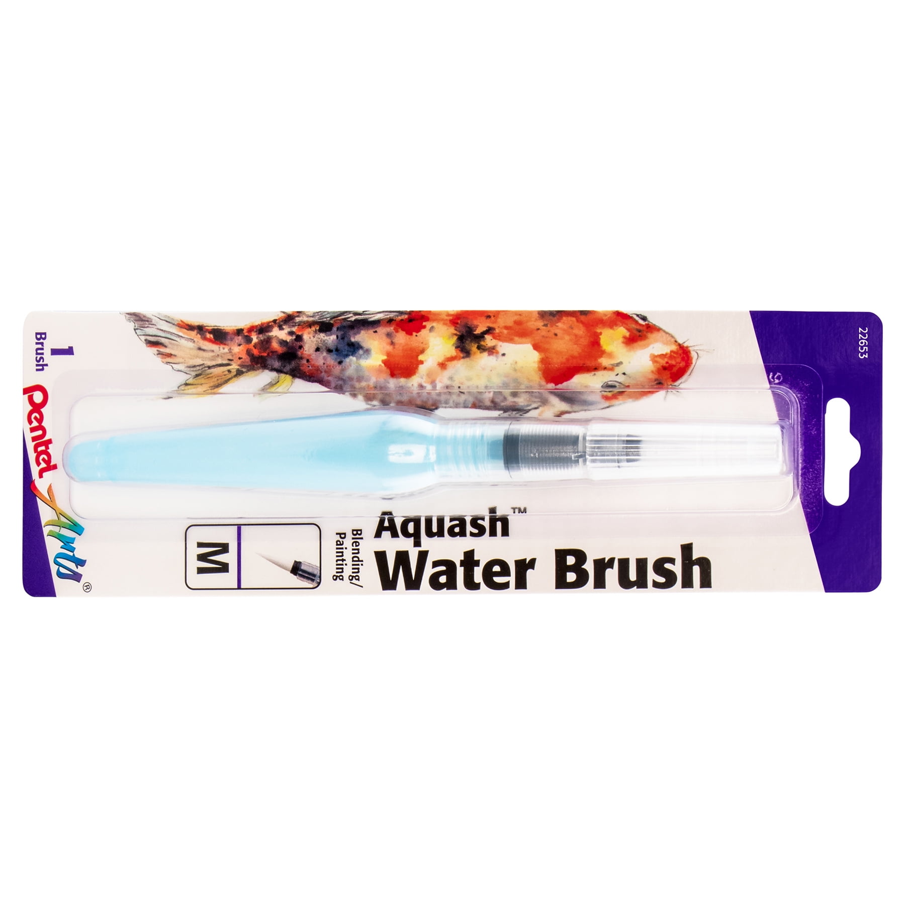 Pentel Arts Aquash Water Brush, Fine Point, Medium, Peggable Carded, Pack of 3