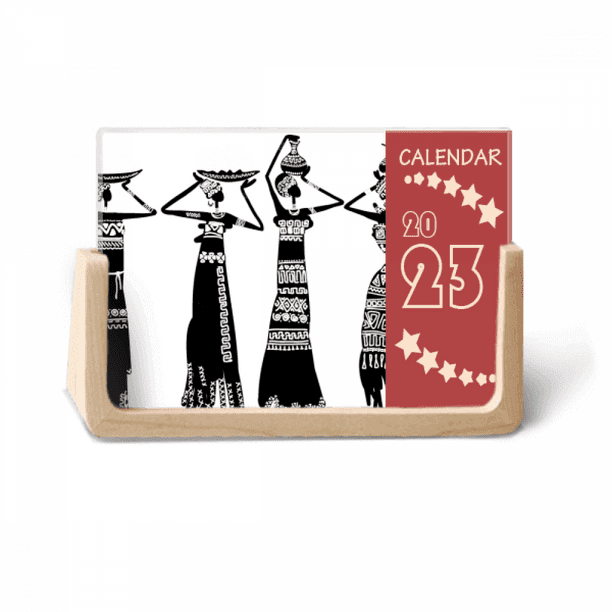 Pritive Africa Dresses Aboriginal Black Totems Desk Calendar Desktop