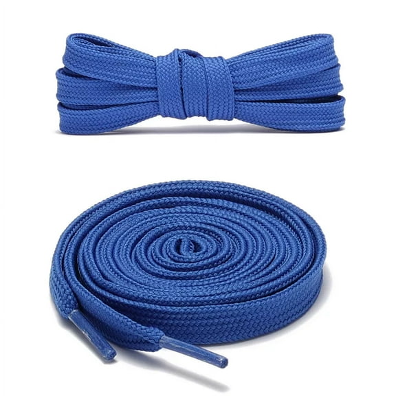 1pair Double Layers Flat Boot Shoe Laces Strings Blue for Sneakers Tennis Shoes