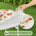 thumbnail image 5 of Floral Design Round Tablecloth with Elastic Hem, Durable Water-Resistant Polyester for 44-52 Inch Tables, Perfect for Garden or Dining Rooms, 5 of 7