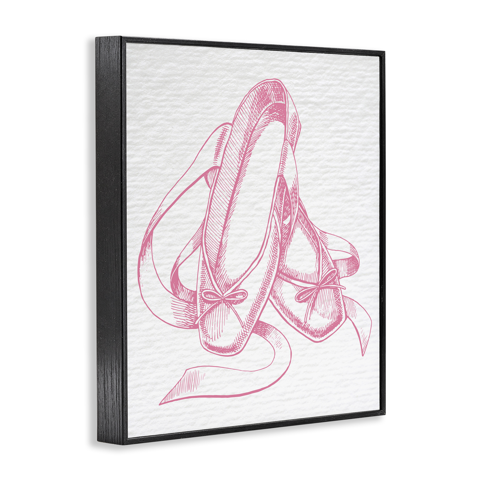 Stupell Industries Pink Ballet Slippers Sports Painting Black Framed Art Print Wall Art, 24 x 30