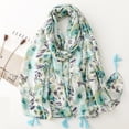 thumbnail image 2 of Bufanda bohemia para mujer, ligera, con estampado floral, chal con flecos, moda otoño-invierno, 2 of 7