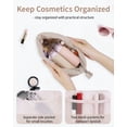 thumbnail image 4 of Bolsa de maquillaje Narwey Puffy para bolsos de viaje para mujeres y niñas, color caqui, 4 of 7