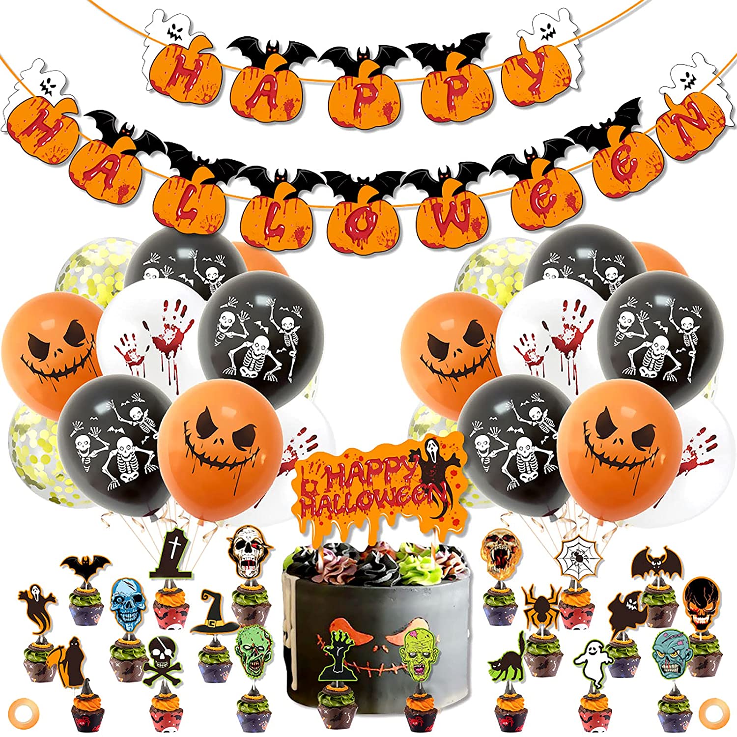 Halloween Party Decorations Set 48 Pieces Happy Halloween Party Halloween Party Decorations Set 48 Pieces Happy Halloween Party