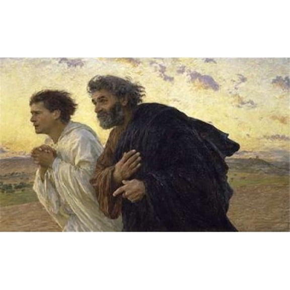 Disciples Peter & John Rushing To The Sepulcherthe Morning of The Resurrection Poster Print by Eugene Burnand - 12 x 18 - Small