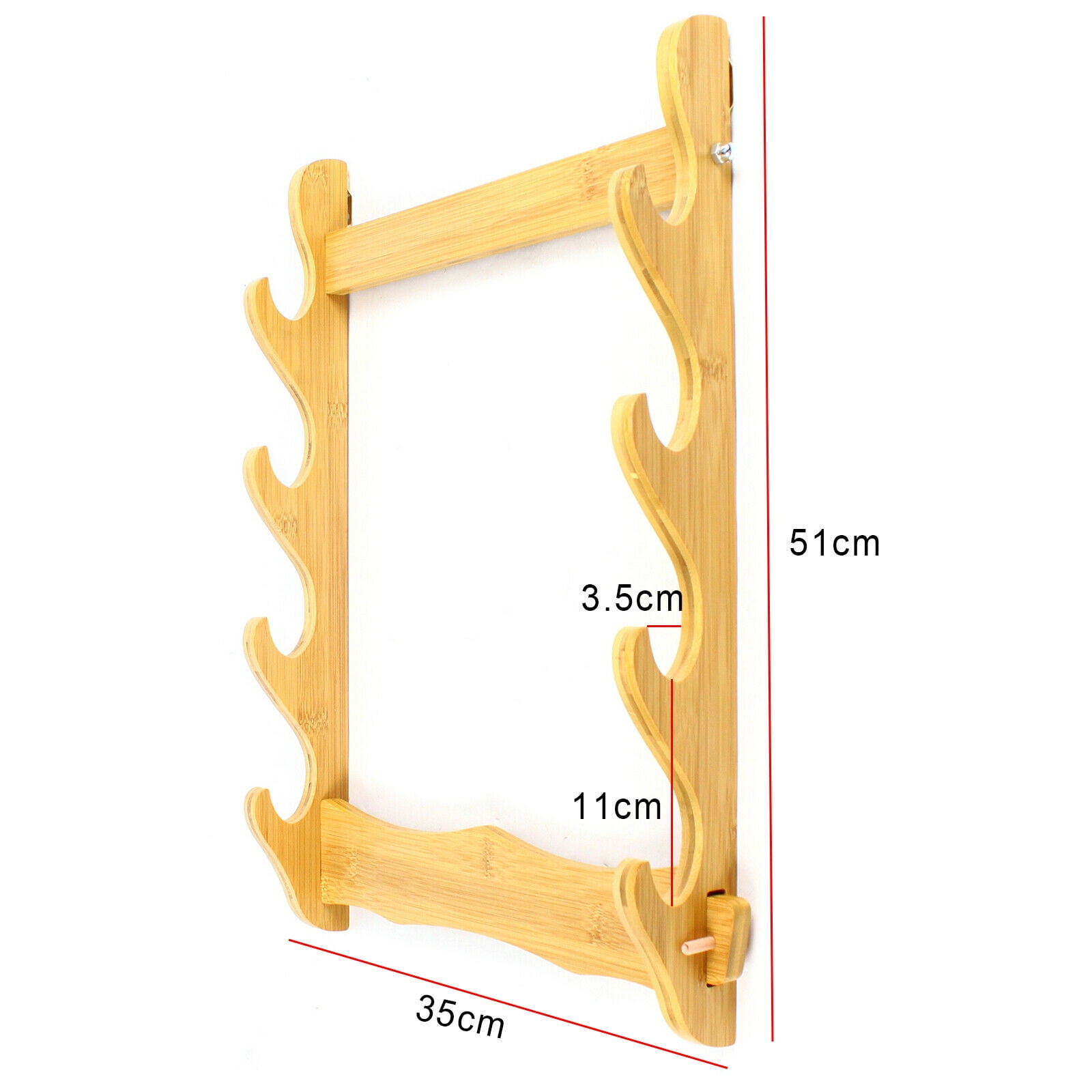 TOOL1SHOoo 4-Slot Rifle Long Knife Gun Rack Wall-Mounted Holder Display Bamboo Firearm Storage