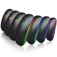 thumbnail image 2 of Ratón inalámbrico HXSJ colorido luminoso de modo dual recargable para Bluetooth 2.4G T18, 2 of 12