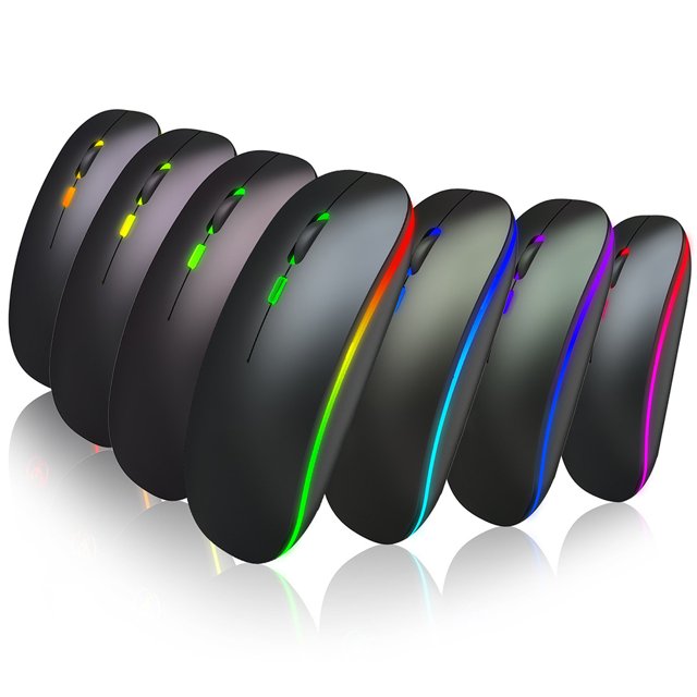 Souris Sans Fil, Double Mode 2.4G, 5.1 + 2.4 g Design Élégant et Mince pour Win8, Win10 98, Compatible 2000
