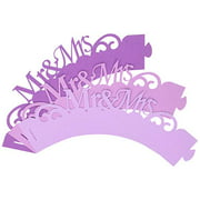 All About Details Purple Ombre Mr & Mrs Cupcake Wrappers Kit, 32pcs