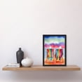 thumbnail image 2 of Elderly Couple Sitting At The Beach Looking At The Sunset Sky Watercolour Illustration Artwork Framed Wall Art Print A4, 2 of 4