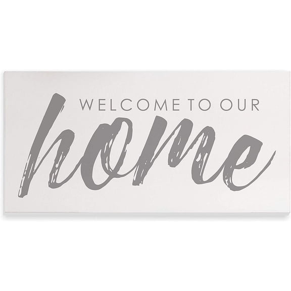 Welcome to Our Home Script Rustic Wood Wall Sign 9x18