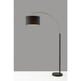 thumbnail image 2 of Adesso Preston Arc Lamp, Black & Brushed Steel, Black rPet Sustainable Fabric - made from recycled water bottles! Shade, 2 of 4