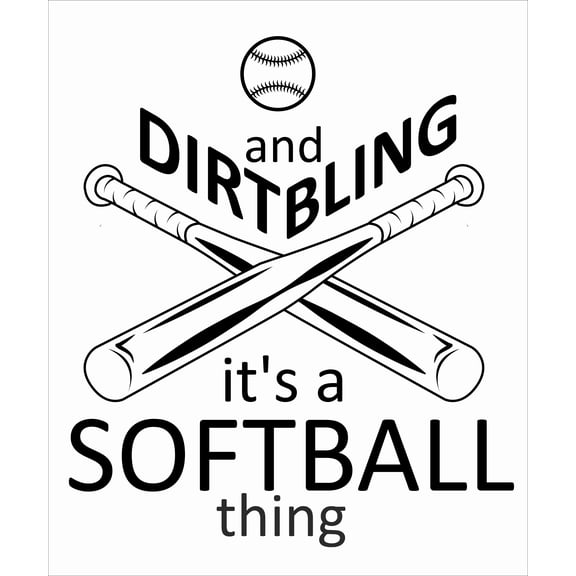 DIY Baseball Bats Wall Art Decal Design | 20" x 24" Softball Quotes Removable Home Wall Sticker Black | Dirt And Bling It's A Softball Thing - Stick And Peel Kids Bedroom Living Room Decoration
