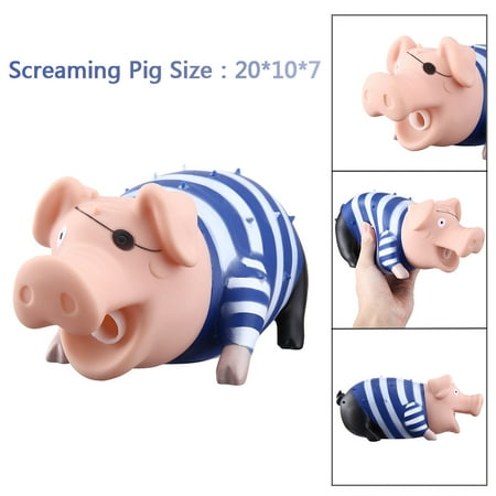 Mosunx Cute Shrilling Pig Squeaky Rubber Pig Toy Relax Toy Squeeze Realistic Toy