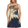 thumbnail image 1 of Balery American Bald Eagle A Vestidos de verano para mujer con estampado: vestido holgado sin mangas, vestido playero informal y cómodo para días calurosos., 1 of 7