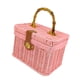 thumbnail image 2 of Cesta de almacenamiento tejida a mano con tapa organizadora con asa, diseño retro Rosa 235x16x16cm, 2 of 9