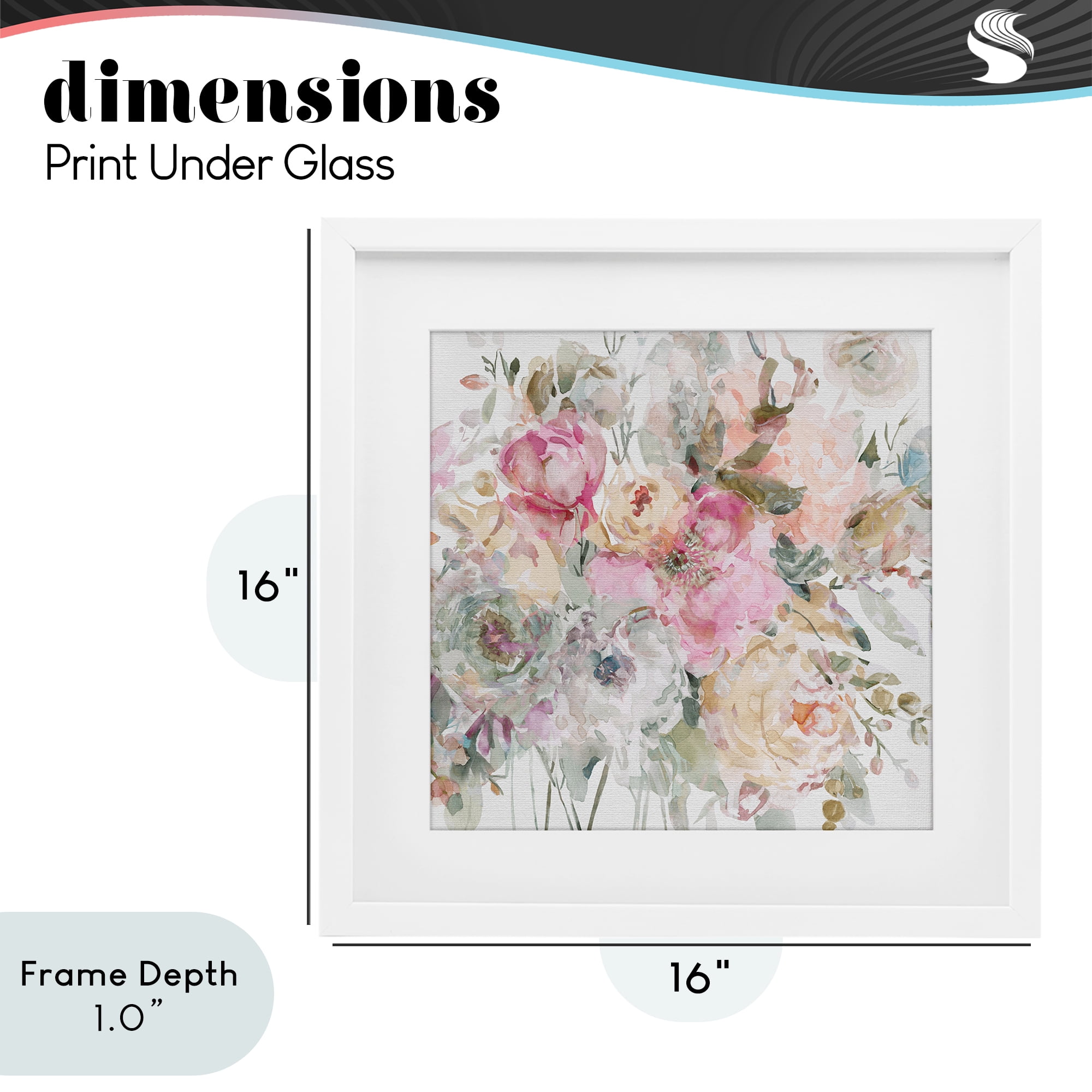 Stupell Industries Romantic Pastel Petals White Framed Print Under Glass, design by Carol Robinson