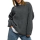 thumbnail image 1 of Suéter de Cuello Redondo para Mujer, Suéter de Punto Holgado e Informal de Larga para Otoño e Invierno. Gris Oscuro L, 1 of 10