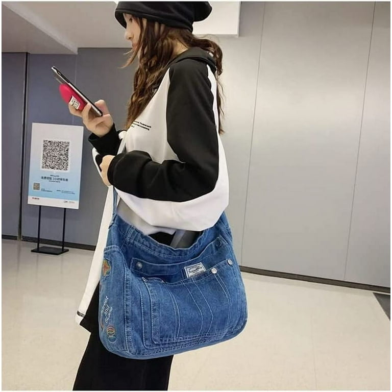 Vintage Denim Purse & Bohemian Boho Handbag. Multi-pocket Vintage Denim Purse & Bohemian Boho Handbag. Multi-pocket