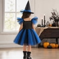 thumbnail image 6 of Girls Halloween Mesh Dress Costume Set With Matching Witch Hat, Two-Piece Outfit For Dance Recitals, Stage Performances, Dress-Up Parties, School Events And Themed Photo Sessions, 6 of 6