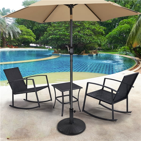 Yaheetech 17.5'' Antiqued Patio Umbrella Base 22-lbs Outdoor Heavy Duty Round All-Weather Umbrella Base Stands for Patio Black Outdoor 