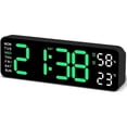 thumbnail image 1 of TIMESS Reloj de Pared LED de 9", Reloj Digital Silencioso con Pantalla de Temperatura y Humedad, Verde, 1 of 6