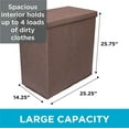 thumbnail image 2 of BirdRock Home Double Linen Laundry Hamper with Lid and Removable Liners - Brown, 2 of 6