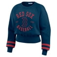 thumbnail image 2 of Women's WEAR by Erin Andrews  Navy Boston Red Sox Vintage Washed Cropped Pullover Sweatshirt, 2 of 4