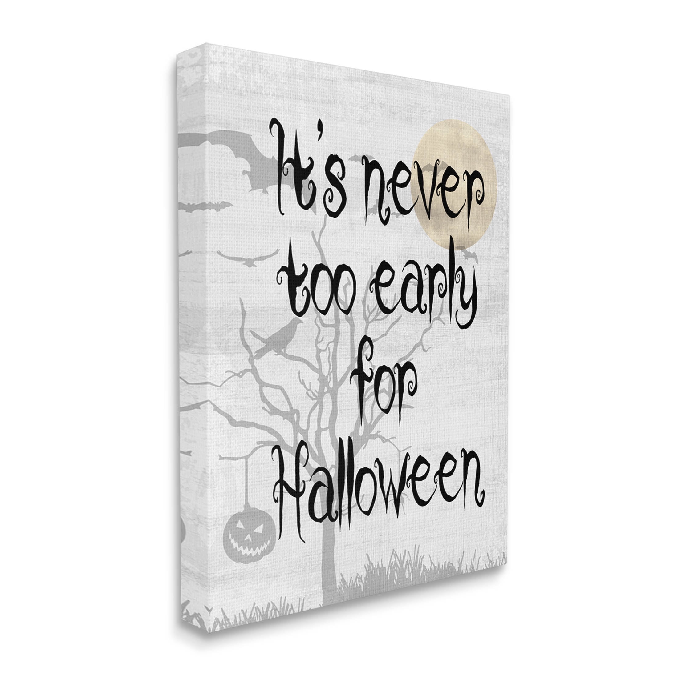 Stupell Industries Never Too Early Halloween Scene Graphic Art Gallery Wrapped Canvas Print Wall Art, Design by Lil' Rue
