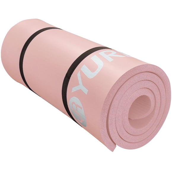 Tapete de Yoga Gruesa de 20 Mm de Alta Densidad NBR, Tapetes de Ejercicio de Pilates de Espuma de 76 "de Largo, Rosa con Bolsa