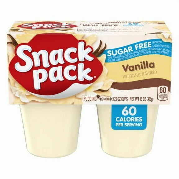 Snack Pack Sugar Free Vanilla Flavored Pudding Cups 3.250 OZ Packaging May Vary