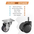 thumbnail image 2 of BRIGHTFUFU 5pcs Wheel Casters TPR Grey Silent Caster Swivel Wheels For Home Use, 2 of 5